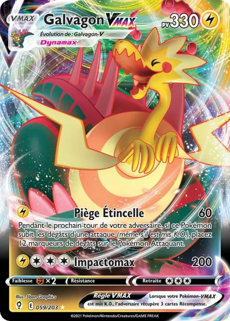 Galvagon VMAX - EB07 059/203 - Évolution Céleste SWSH07 - Cartes Pokémon
