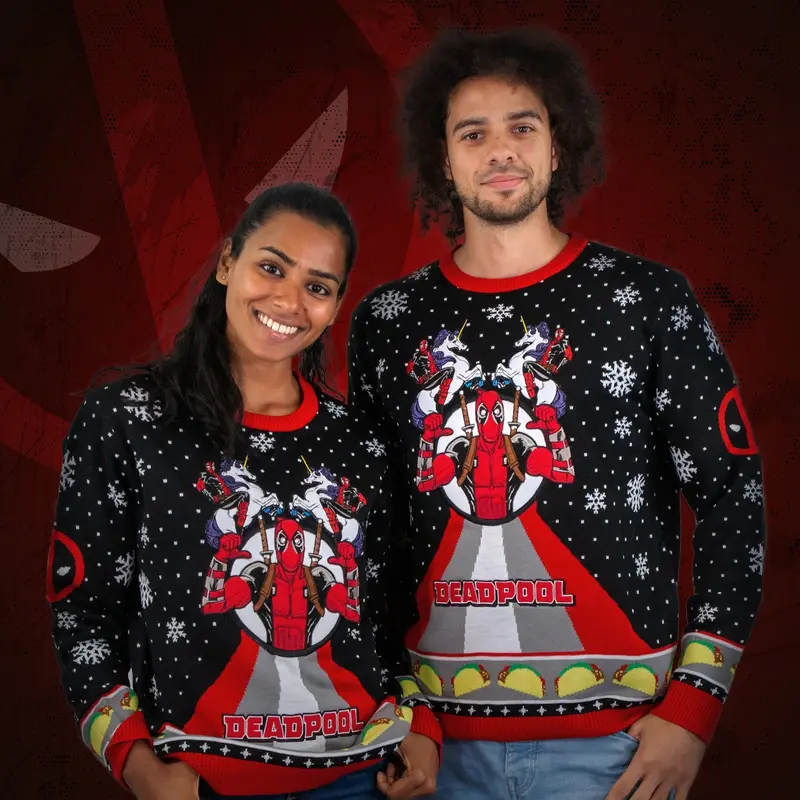 Pull de Noël Deadpool Licorne